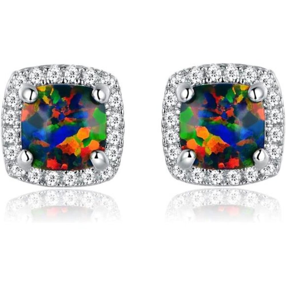 Opal Stud Earrings for Women